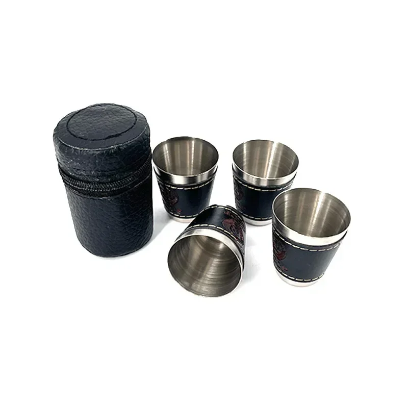 4pcs 30/70ml Outdoor Camping Travel Cups Set Picnic Supplies Stainless Steel - Image 6