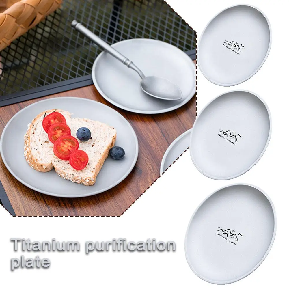 Titanium Camping Plate Titanium Cutlery Tray Corrosion Resistant Outdoor Kit