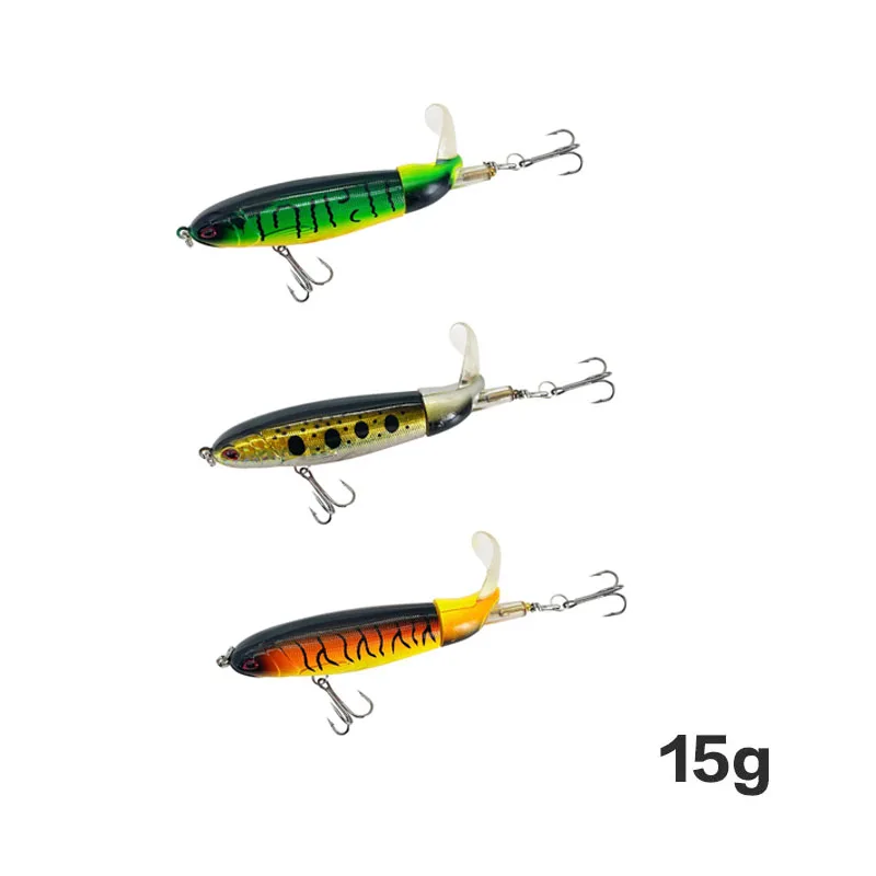 13g/15g/35g Topwater Fishing Lure Whopper Popper Artificial Bait Hard Plopper Soft Rotating Tail - Image 32