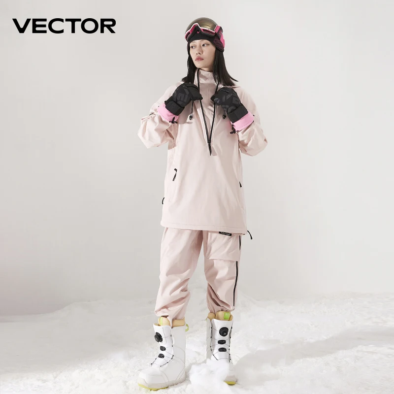 Women Solid Color Ski Jacket Ski Pants Warm Windproof Winter Overalls Hoodie Waterproof Outdoor Sports Clothing - Image 4