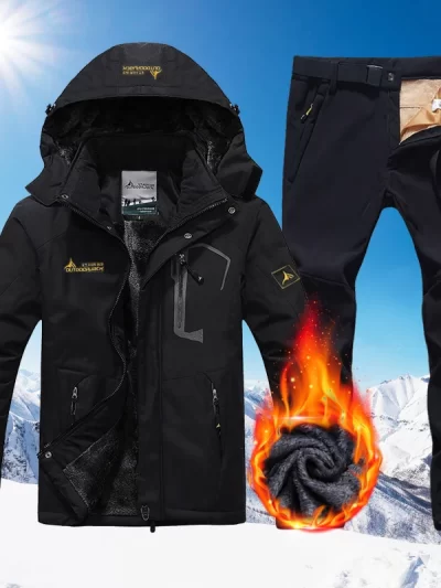 Winter Ski Suit Men Snowboard Fleece Jacket Pants Thicken Warm Waterproof Windproof Skiing And Snowboarding Sets Snow Suits