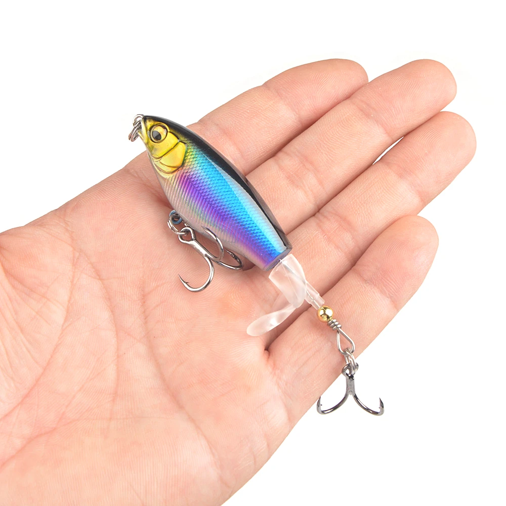 1Pcs Quality Whopper Plopper Wobblers 7.5cm 6.5g Topwater Popper Fishing Lure Hard Bait Rotating Soft Tail Fishing Tackle - Image 14