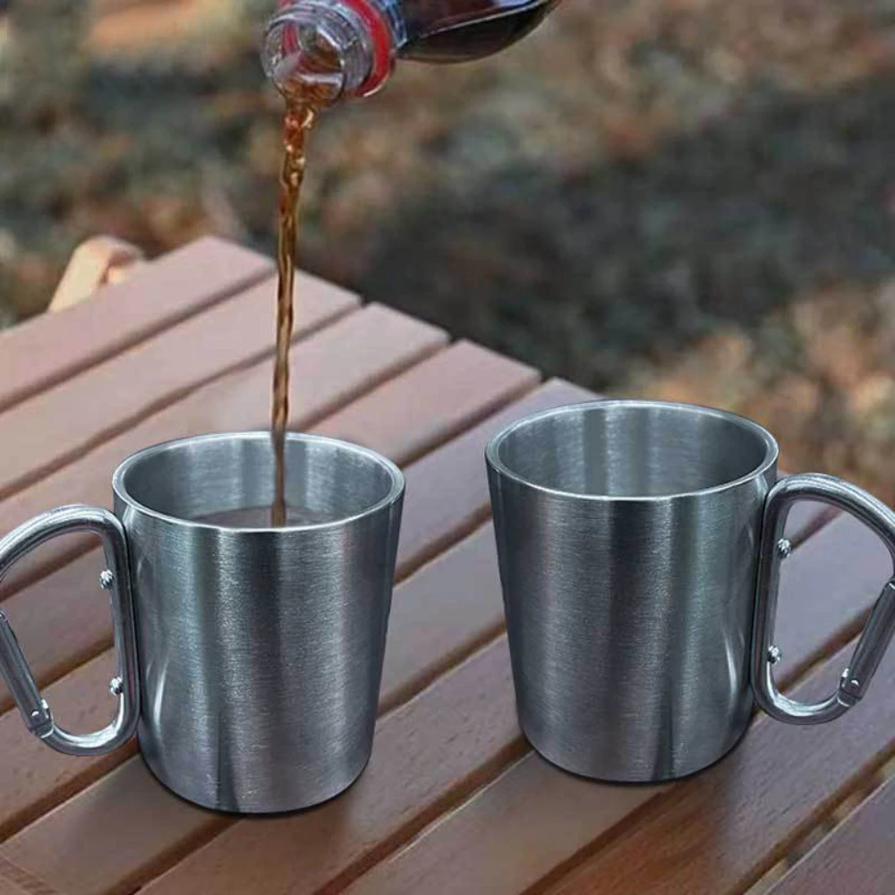 1Pc Outdoor Double-layer Water Cup Stainless Steel 180/300 ML - Image 3