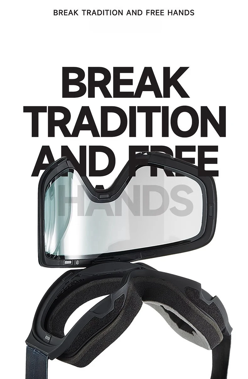 Magnetic Flip Cover Double Layer Anti-Fog Ski Goggles Snowboard Glasses Snowmobile Eyewear Outdoor Sports Optical Protection - Image 13