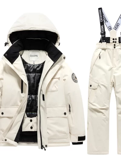 Children's Ski coat and pants 2pieces set Warm Waterproof Boys or Girls Outdoor Skiing Snowboarding Winter Ski Kids