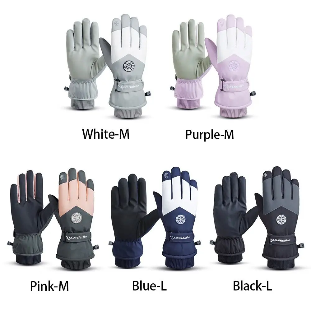 Winter Unisex Snowboard or Ski Gloves PU Leather Non-slip Touch Screen Waterproof Motorcycle Cycling Fleece Warm Snow Gloves - Image 19