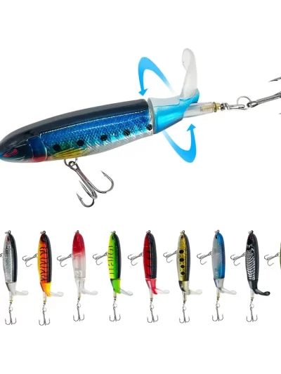 13g/15g/35g Topwater Fishing Lure Whopper Popper Artificial Bait Hard Plopper Soft Rotating Tail