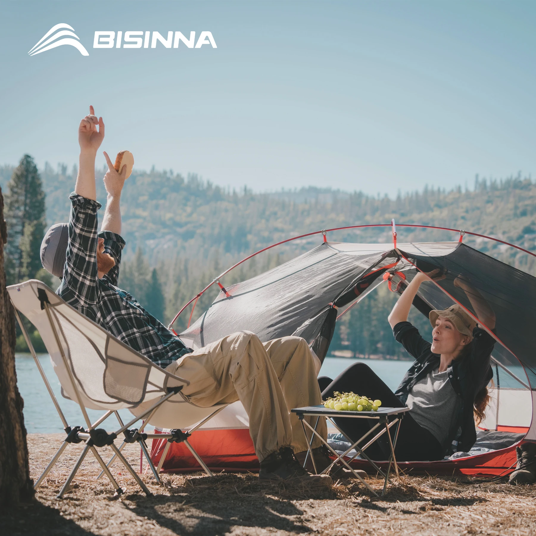 BISINNA 2 Person Ultralight Camping Tent 20D 380T Nylon Double Layer Waterproof Tent with free mat - Image 6