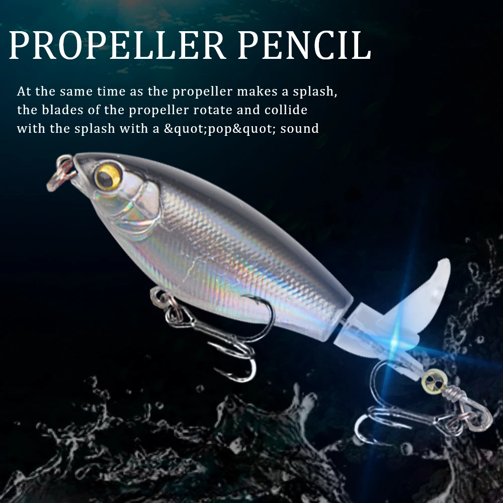 1Pcs Quality Whopper Plopper Wobblers 7.5cm 6.5g Topwater Popper Fishing Lure Hard Bait Rotating Soft Tail Fishing Tackle - Image 5