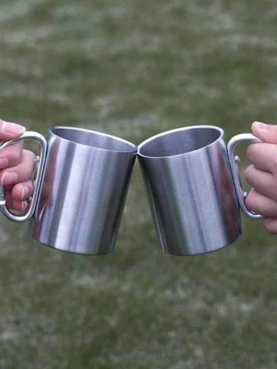 1Pc Outdoor Double-layer Water Cup Stainless Steel 180/300 ML