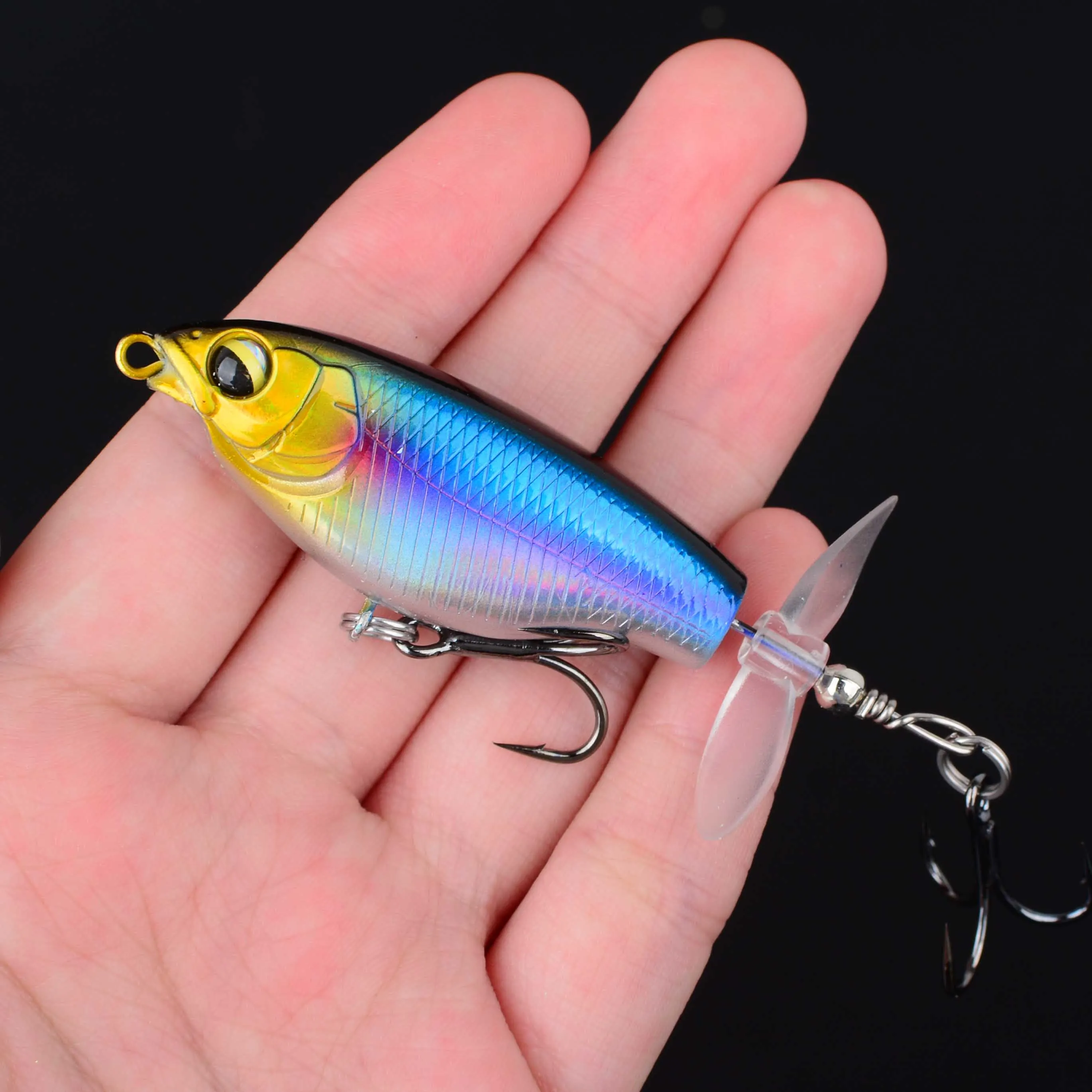 5Pcs Quality Whopper Plopper Wobblers Topwater Popper Fishing Lure Hard Bait Rotating Tail Fishing Tackle - Image 5