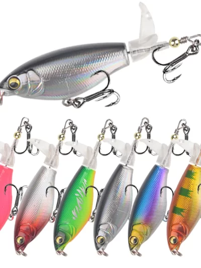 1Pcs Quality Whopper Plopper Wobblers 7.5cm 6.5g Topwater Popper Fishing Lure Hard Bait Rotating Soft Tail Fishing Tackle
