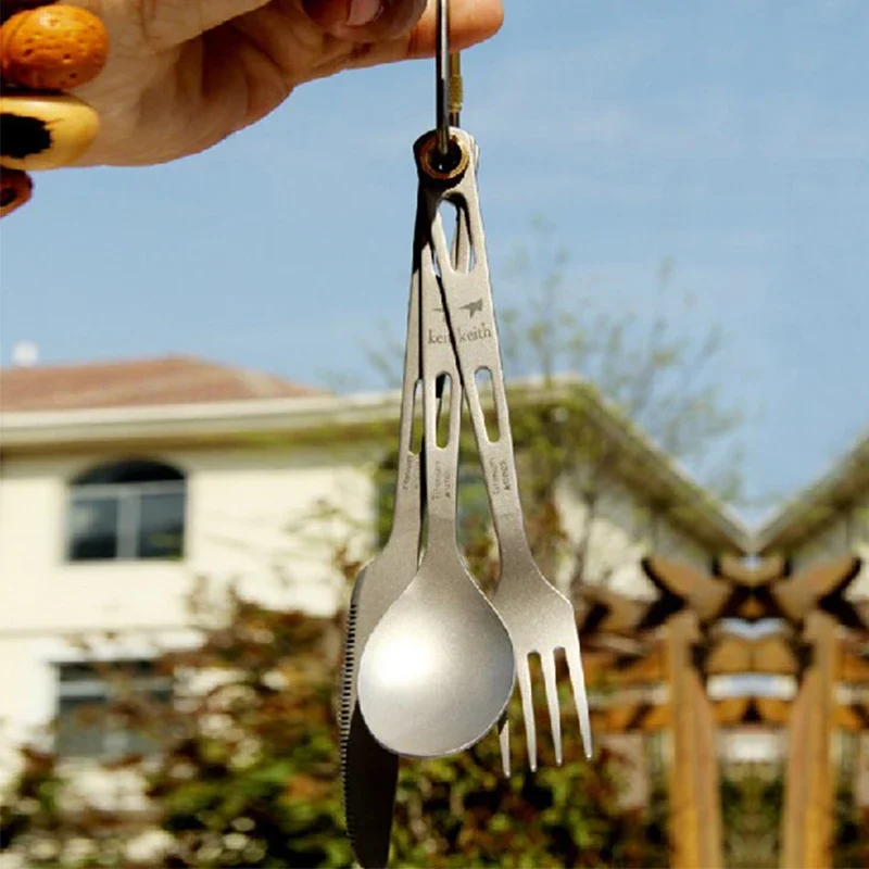 Keith Pure Titanium Knife, Fork Spoon Set, Portable for Outdoor Activities. - Image 4