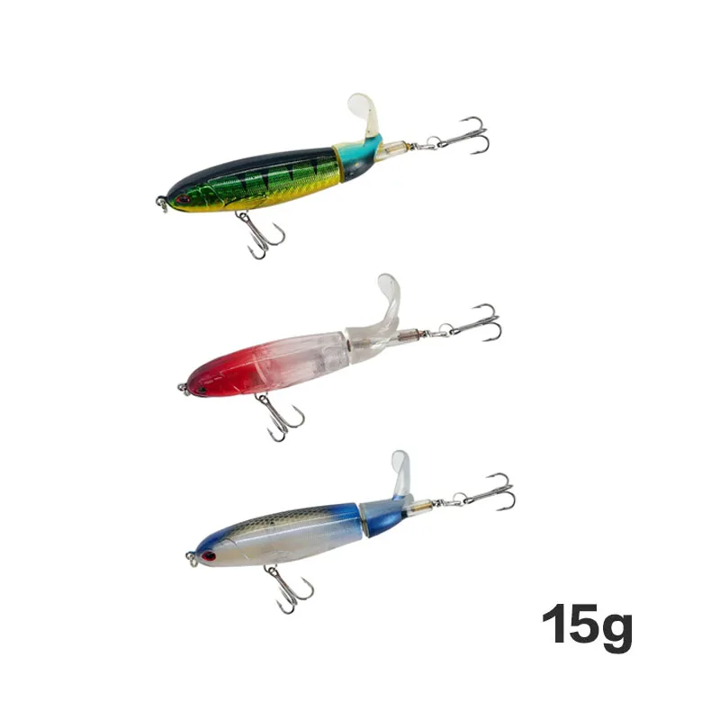 13g/15g/35g Topwater Fishing Lure Whopper Popper Artificial Bait Hard Plopper Soft Rotating Tail - Image 33