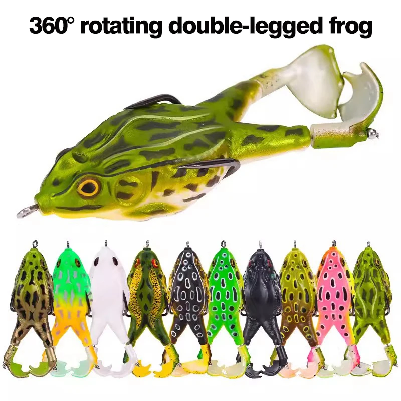 13/16g Soft Frog Shape Lures Artificial Topwater Wobblers Bait Bass Catfish Fishing Lure 3D Eyes