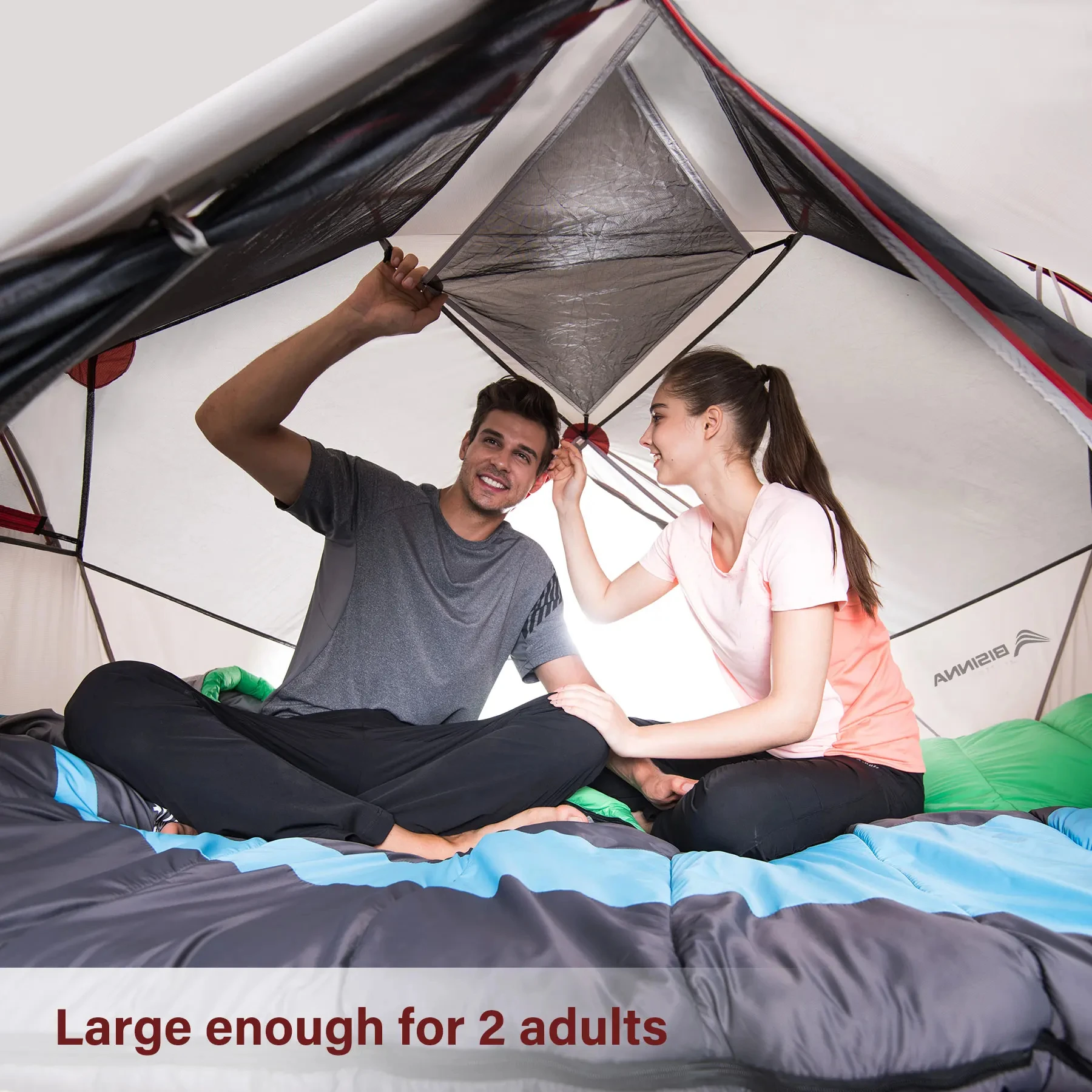 BISINNA 2 Person Ultralight Camping Tent 20D 380T Nylon Double Layer Waterproof Tent with free mat - Image 5