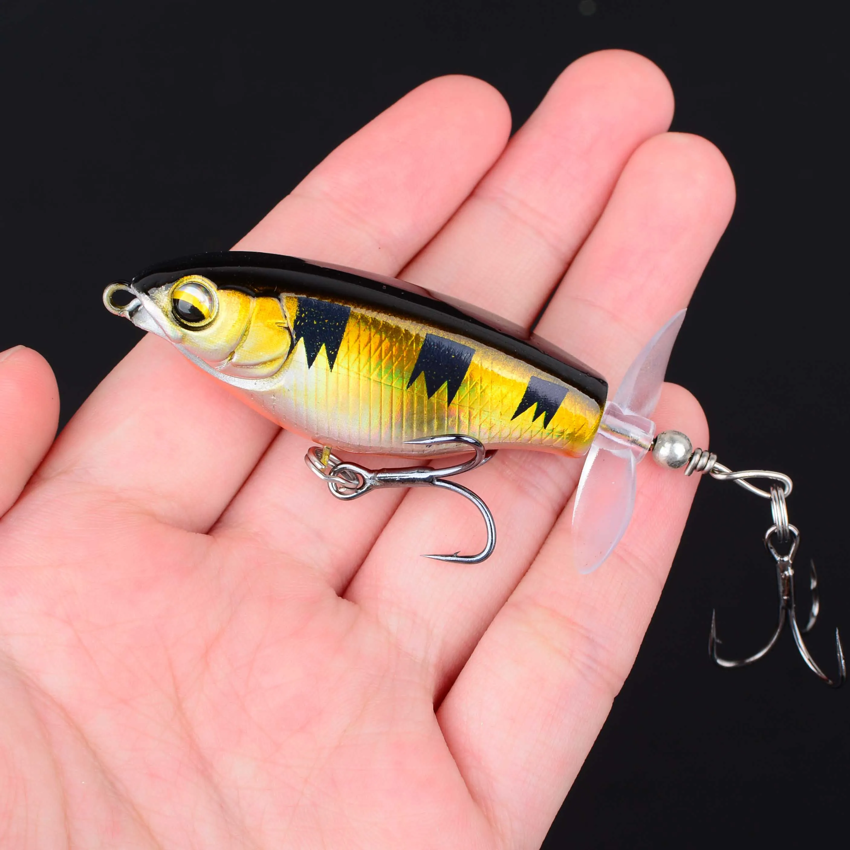 5Pcs Quality Whopper Plopper Wobblers Topwater Popper Fishing Lure Hard Bait Rotating Tail Fishing Tackle - Image 4