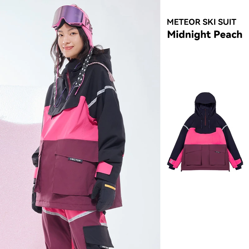 VECTOR Ski Wear Women Man Hooded Sweater Reflective Trend Ski Wear Thickened Warmth and Waterproof Ski Equipment Ski Suit Women - Image 9