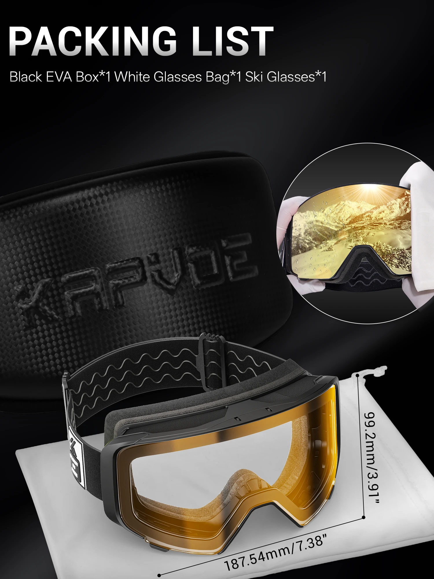 KAPVOE Outdoor Photochromic Ski Goggles Breathable HD Winter Sports Snow Glasses UV400 Anti-fog Magnetic Snowboard Glasses New - Image 6