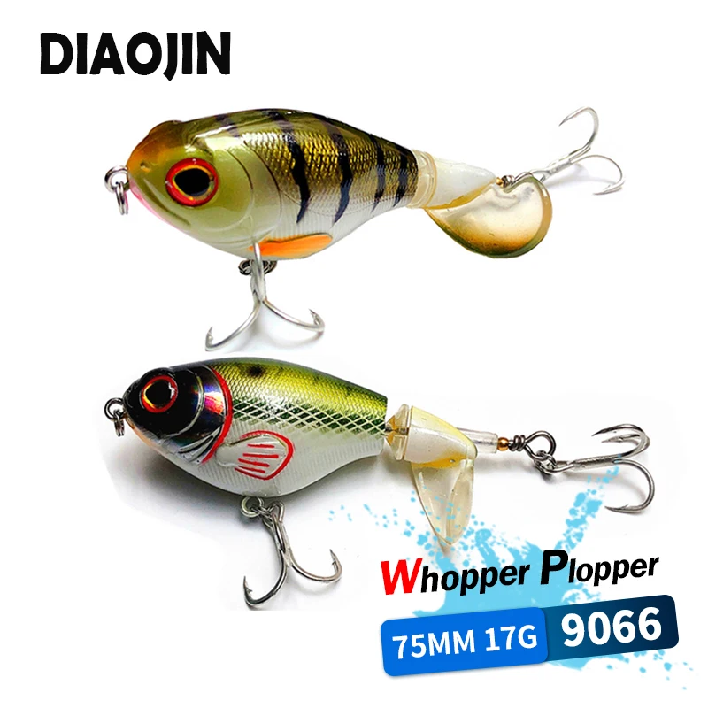 Fishing Wobblers with Rotating Tail Hard Baits 75mm 17g Whopper Plopper Topwater Pesca Prop Bass Lure Saltwater Crankbait - Image 2