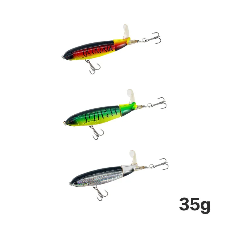 13g/15g/35g Topwater Fishing Lure Whopper Popper Artificial Bait Hard Plopper Soft Rotating Tail - Image 26