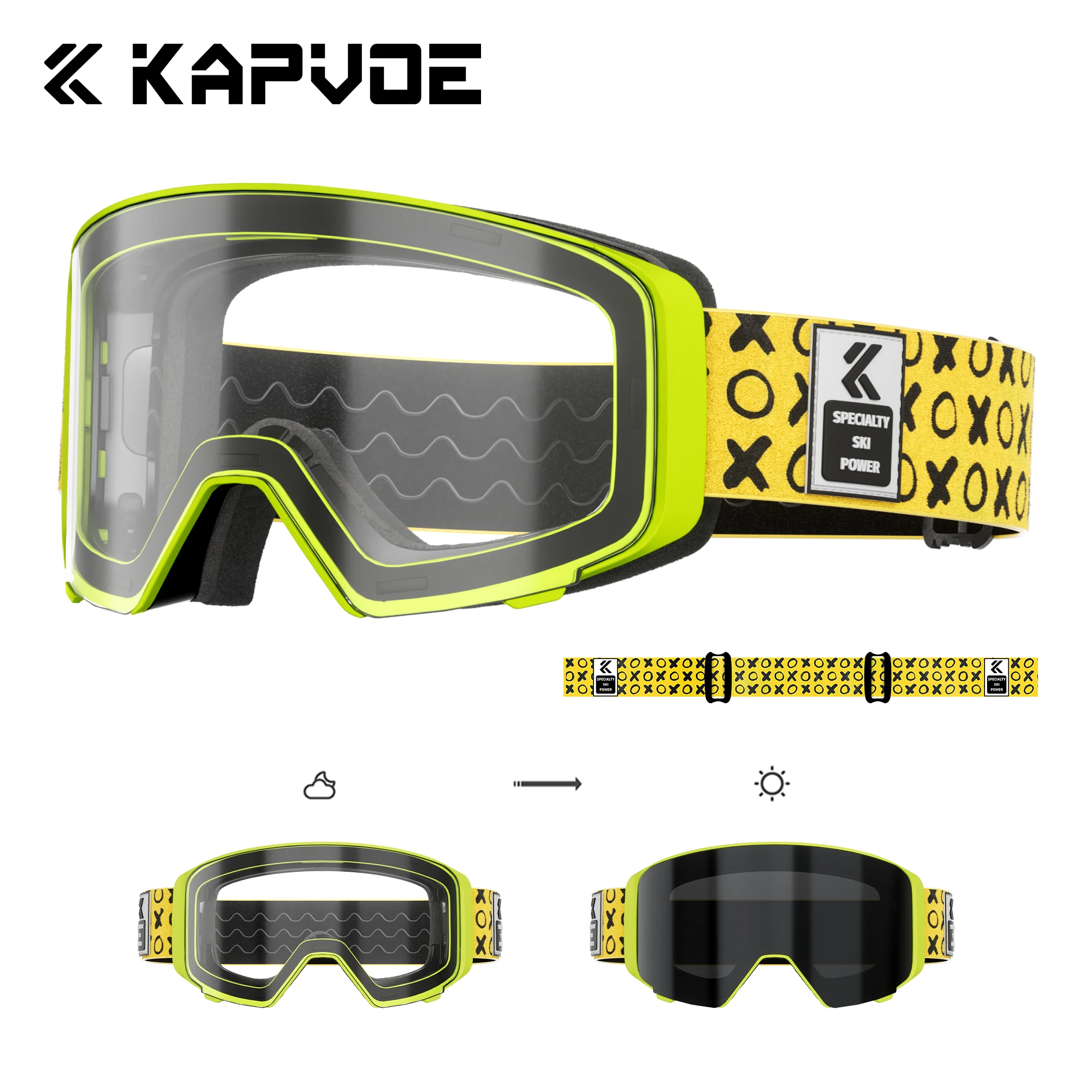 KAPVOE Outdoor Photochromic Ski Goggles Breathable HD Winter Sports Snow Glasses UV400 Anti-fog Magnetic Snowboard Glasses New - Image 10