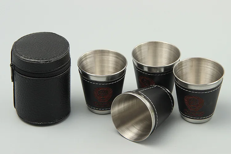 4pcs 30/70ml Outdoor Camping Travel Cups Set Picnic Supplies Stainless Steel - Image 13