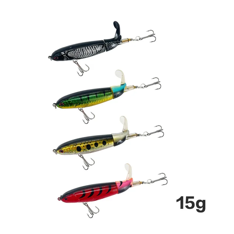 13g/15g/35g Topwater Fishing Lure Whopper Popper Artificial Bait Hard Plopper Soft Rotating Tail - Image 37
