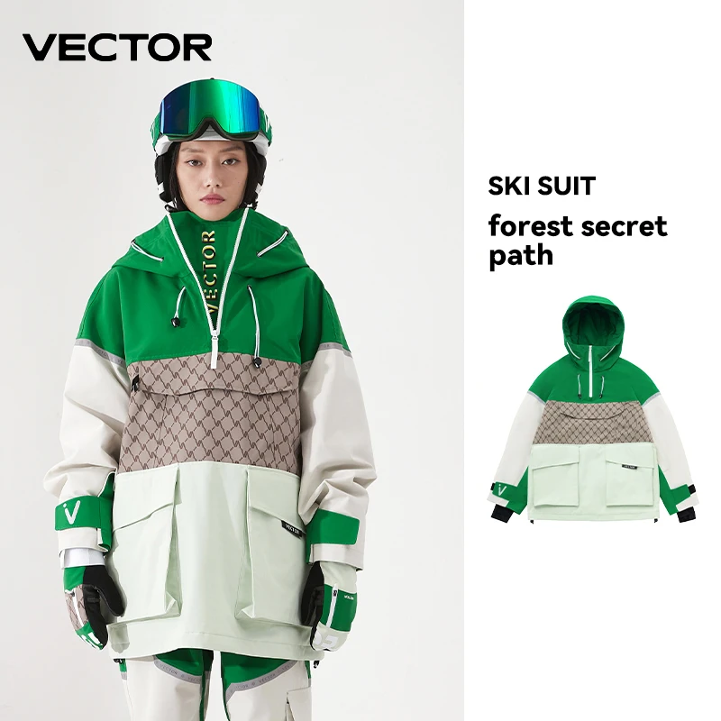 VECTOR Ski Wear Women Man Hooded Sweater Reflective Trend Ski Wear Thickened Warmth and Waterproof Ski Equipment Ski Suit Women - Image 11