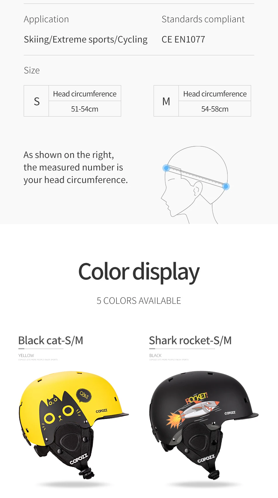 COPOZZ Cartoon Kids Children Ski Helmet Integrally-molded Outdoor Sports Protection Snowboard Helmet Women Skiing Equipment - Image 21