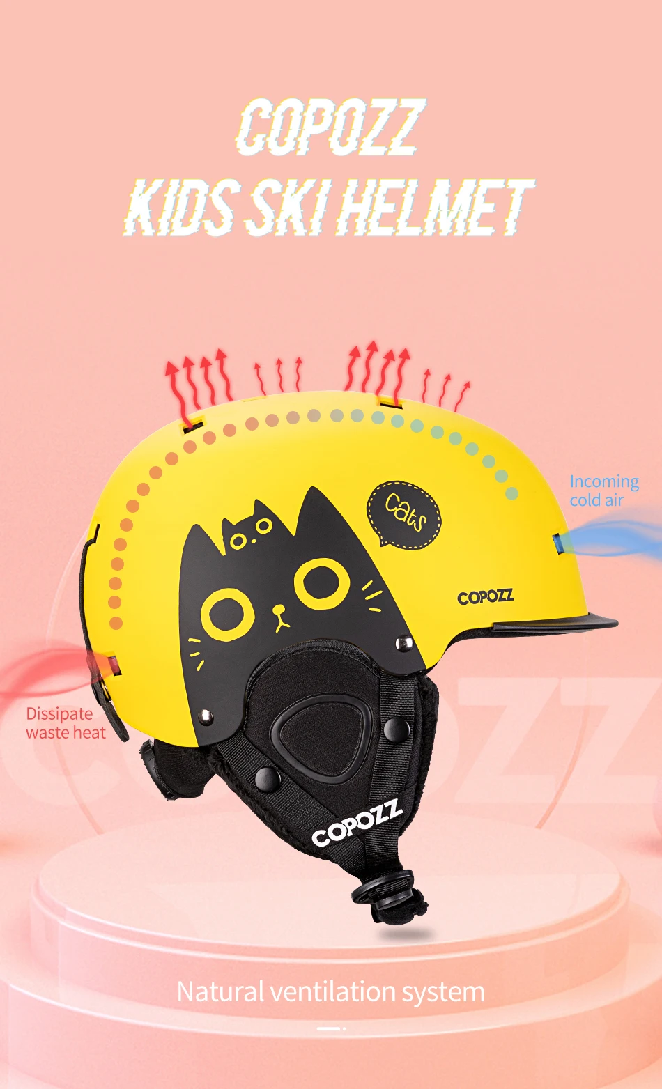 COPOZZ Cartoon Kids Children Ski Helmet Integrally-molded Outdoor Sports Protection Snowboard Helmet Women Skiing Equipment - Image 18