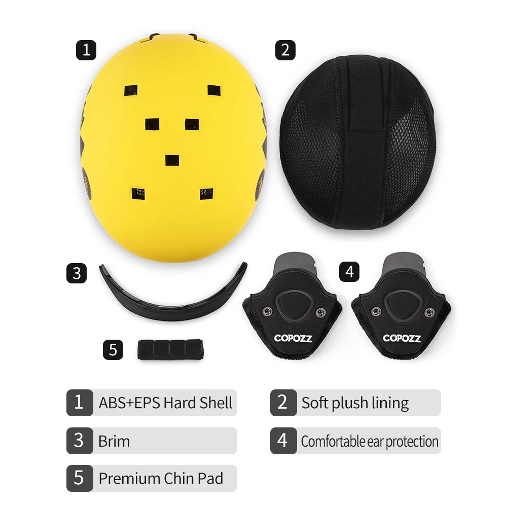 COPOZZ Cartoon Kids Children Ski Helmet Integrally-molded Outdoor Sports Protection Snowboard Helmet Women Skiing Equipment - Image 6