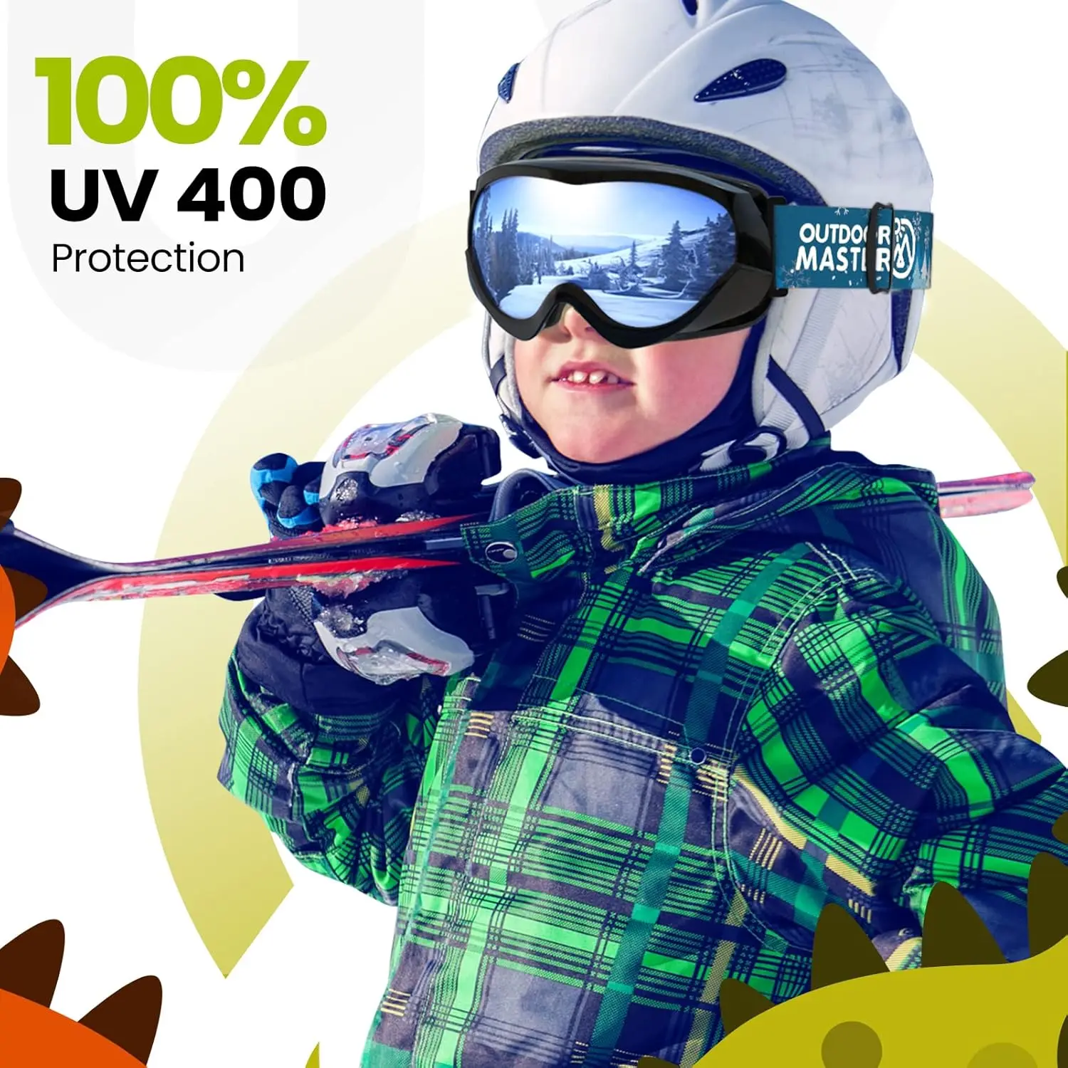 OutdoorMaster Kids Ski Goggles - Helmet Compatible Snow Goggles for Boys & Girls with 100% UV Protection - Image 3