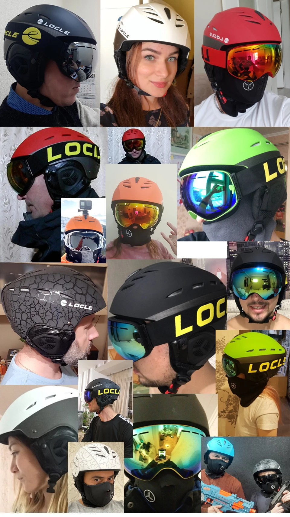 LOCLE Professional Skiing Helmet Men Women Children Ski Helmet Snow Skating Snowboard Snowmobile Skateboard Helmet Size 52-61cm - Image 22