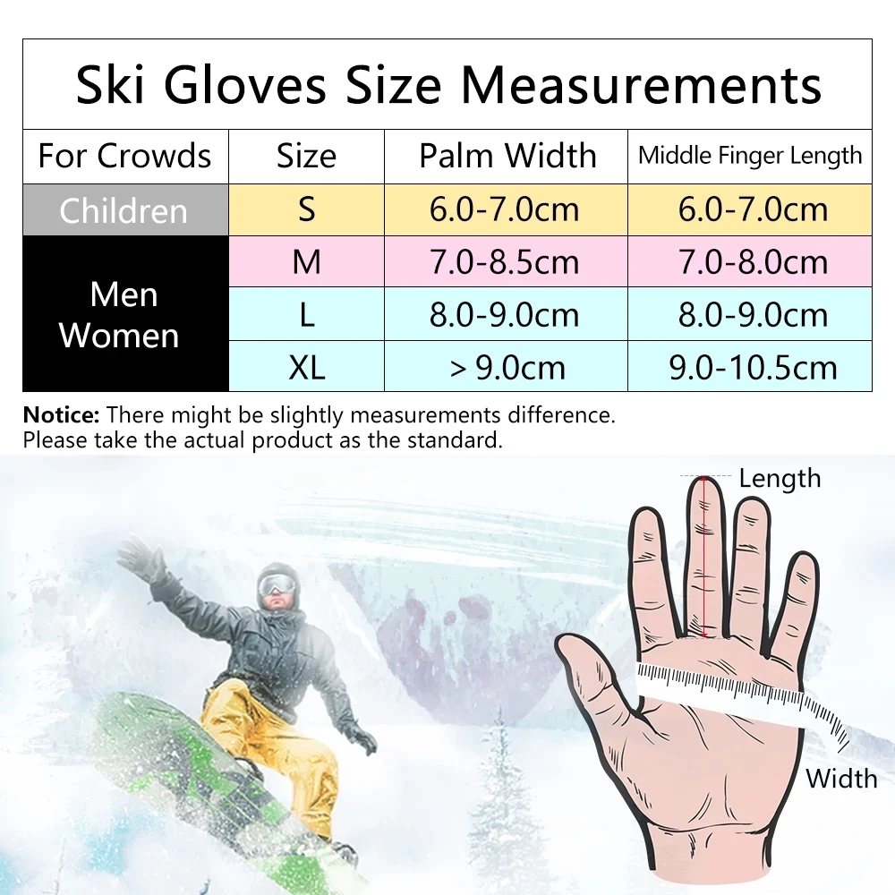 KoKossi Thermal Ski Gloves Winter Outdoor Snowboard Waterproof Windproof Gloves Unisex Fleece Warm Snow Sports Gloves - Image 6