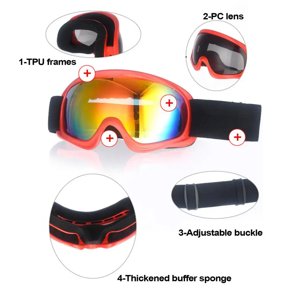 Kids Ski Goggles With UV Protection Anti-Fog Soft Snow Goggles Winter Snowboard Children Skiing Glasses For New Year - Image 11