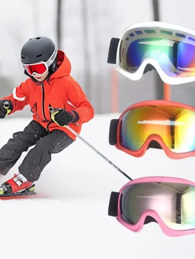 Kids Ski Goggles With UV Protection Anti-Fog Soft Snow Goggles Winter Snowboard Children Skiing Glasses For New Year