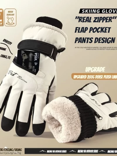 Winter Cycling Gloves Non Slip Touch Ski Gloves Snowboard Accessories Waterproof Pocket Warm Men's and Women's Gloves