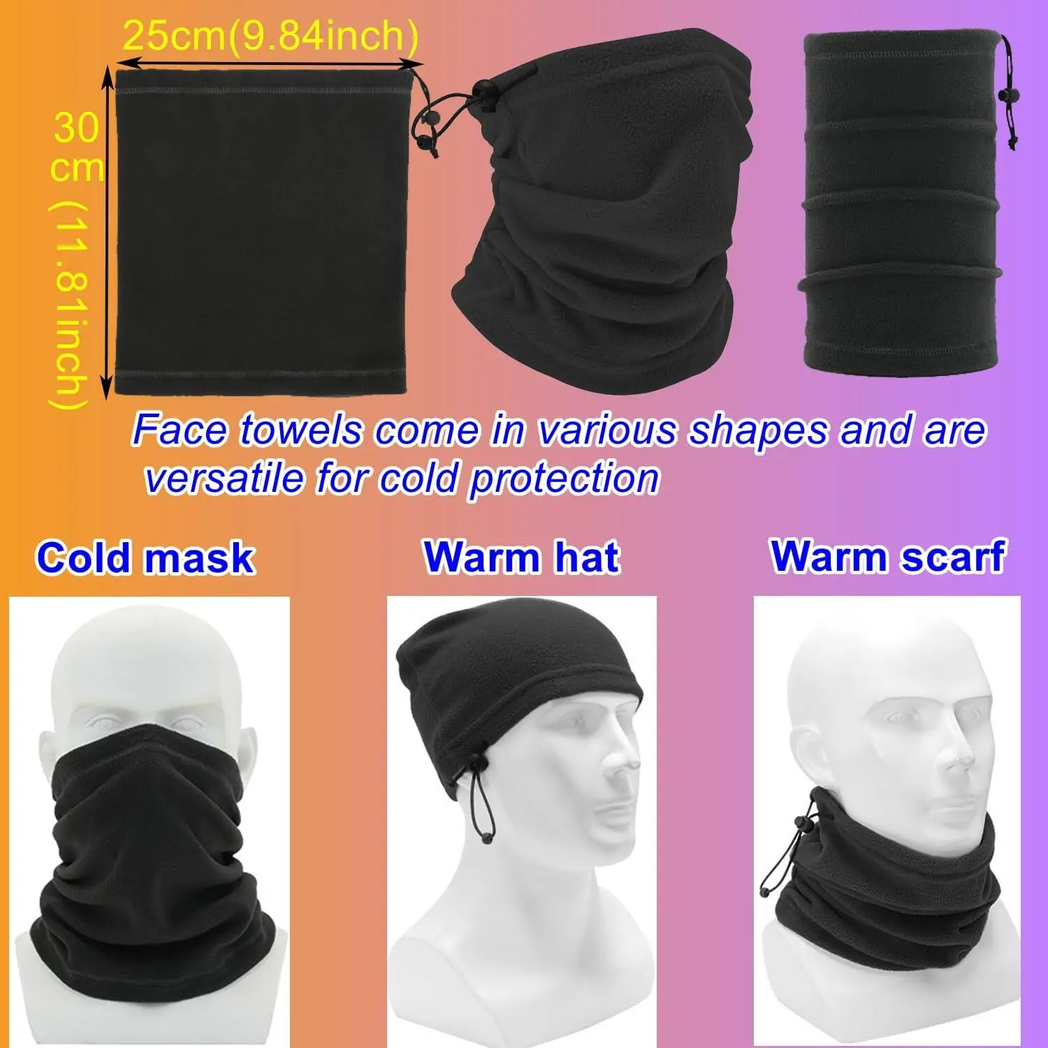 Ski Snowboard Goggles With Winter Neck Gaiter Face Cover For Men Women Skiing Fishing Hiking Cycling - Image 6