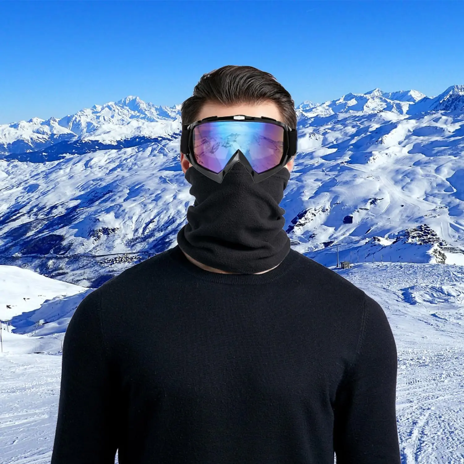 Ski Snowboard Goggles With Winter Neck Gaiter Face Cover For Men Women Skiing Fishing Hiking Cycling - Image 2