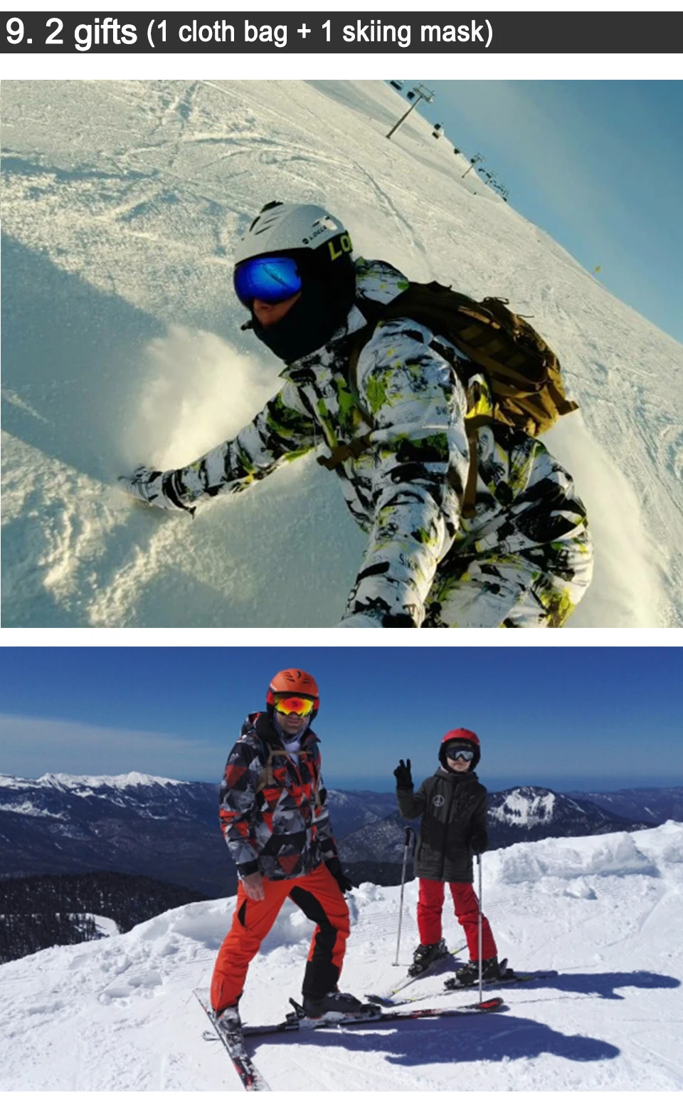 LOCLE Professional Skiing Helmet Men Women Children Ski Helmet Snow Skating Snowboard Snowmobile Skateboard Helmet Size 52-61cm - Image 25